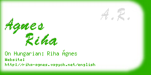 agnes riha business card