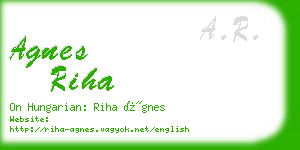 agnes riha business card